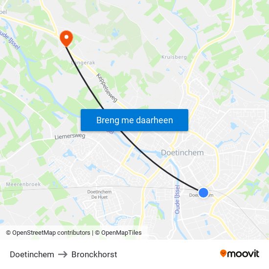 Doetinchem to Bronckhorst map