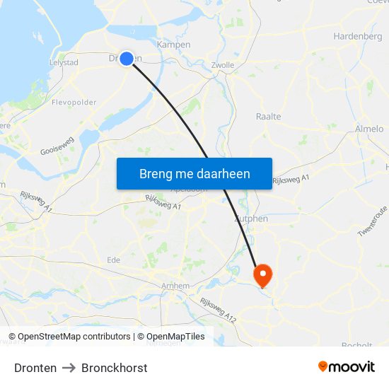 Dronten to Bronckhorst map