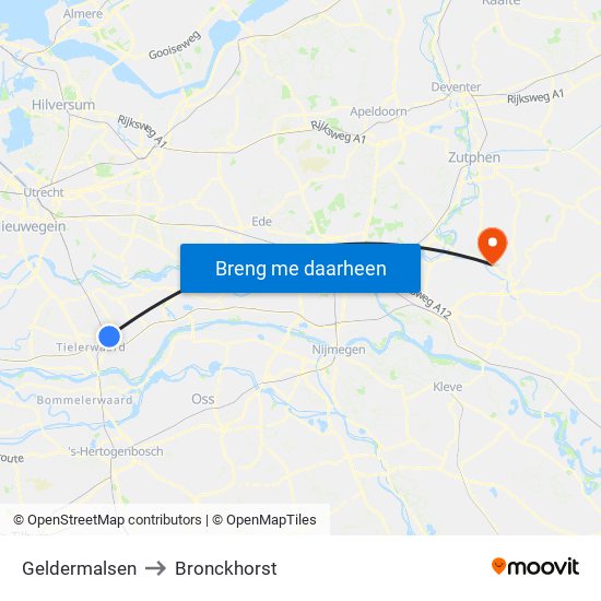 Geldermalsen to Bronckhorst map