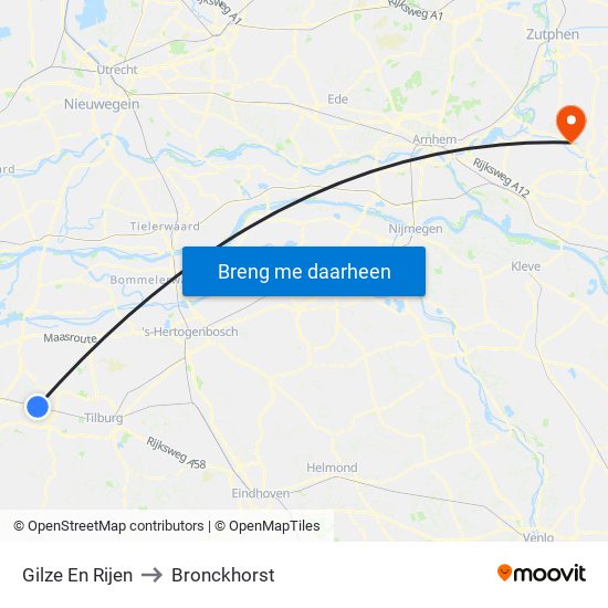 Gilze En Rijen to Bronckhorst map