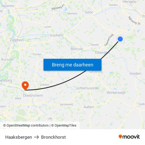 Haaksbergen to Bronckhorst map