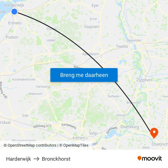 Harderwijk to Bronckhorst map
