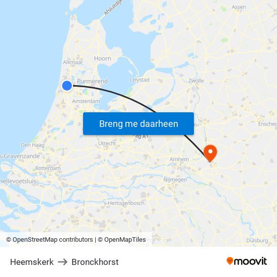 Heemskerk to Bronckhorst map