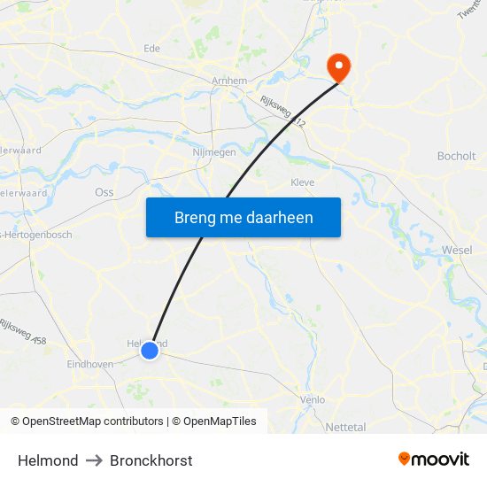 Helmond to Bronckhorst map