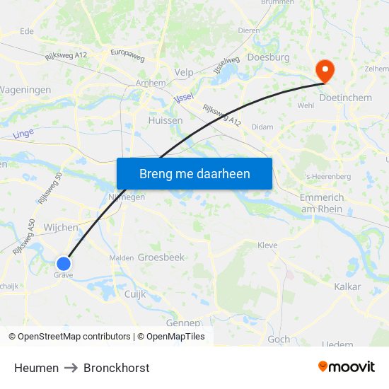 Heumen to Bronckhorst map