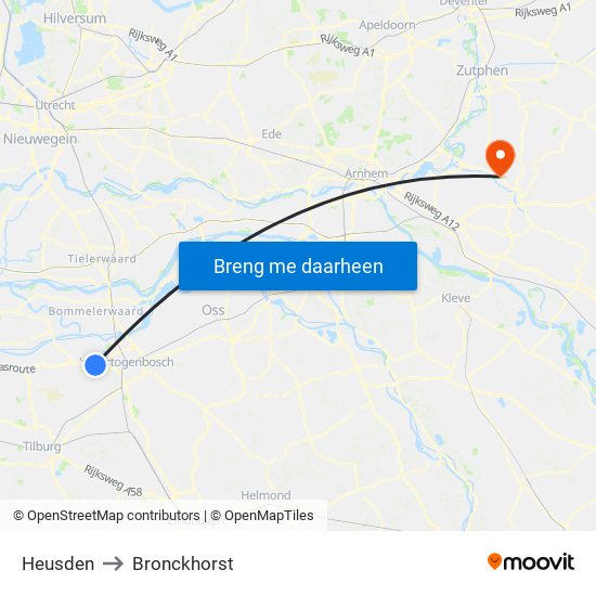 Heusden to Bronckhorst map