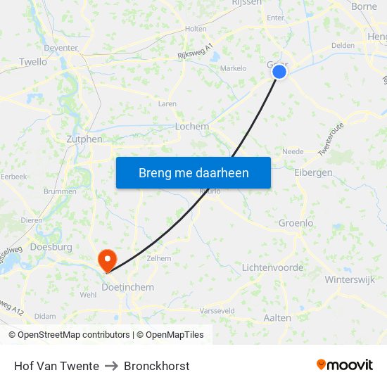Hof Van Twente to Bronckhorst map