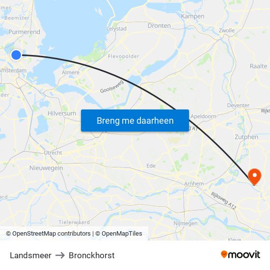 Landsmeer to Bronckhorst map