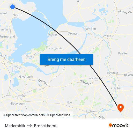 Medemblik to Bronckhorst map