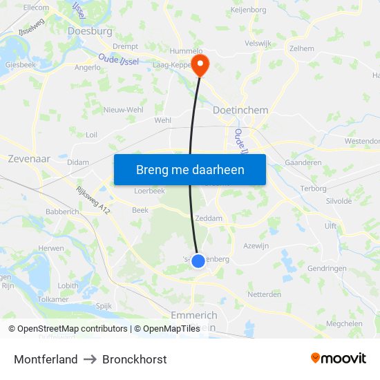 Montferland to Bronckhorst map