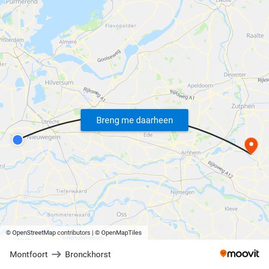 Montfoort to Bronckhorst map