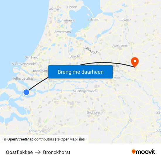 Oostflakkee to Bronckhorst map