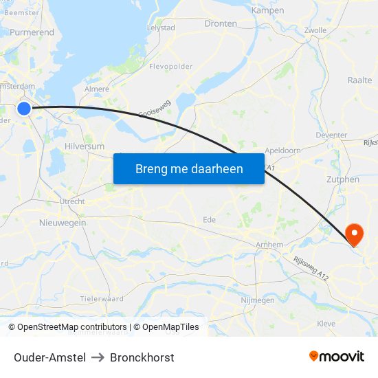 Ouder-Amstel to Bronckhorst map