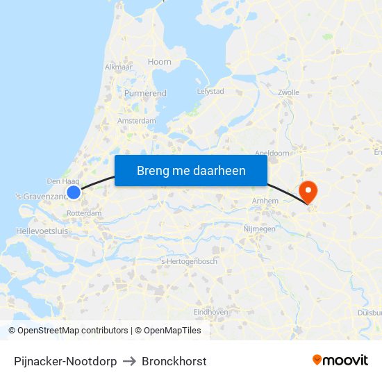 Pijnacker-Nootdorp to Bronckhorst map