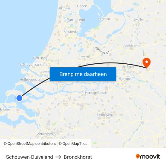 Schouwen-Duiveland to Bronckhorst map