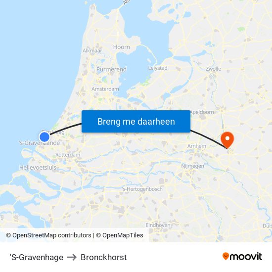 'S-Gravenhage to Bronckhorst map