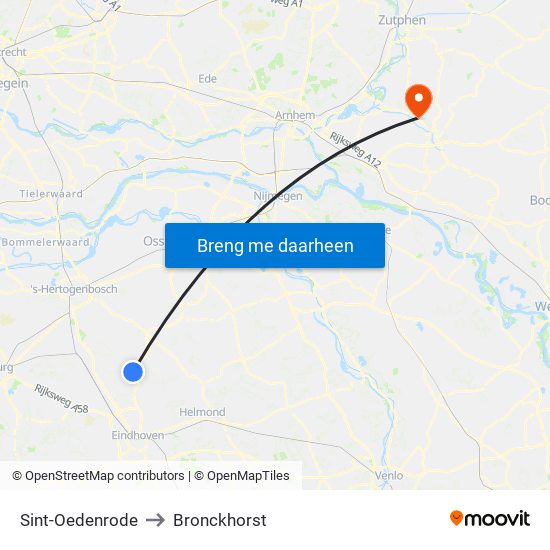 Sint-Oedenrode to Bronckhorst map