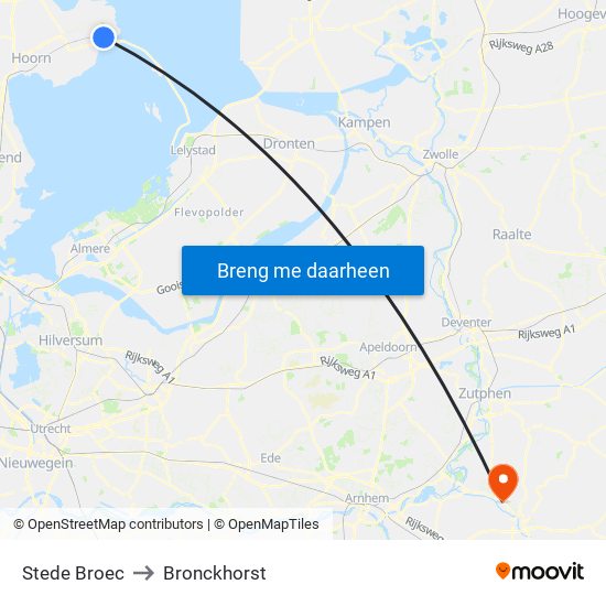 Stede Broec to Bronckhorst map