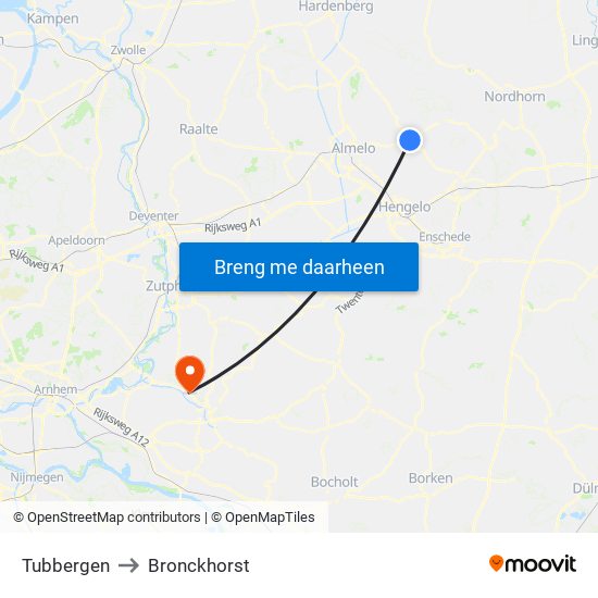 Tubbergen to Bronckhorst map