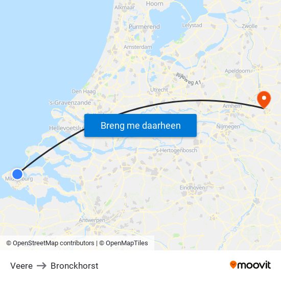 Veere to Bronckhorst map