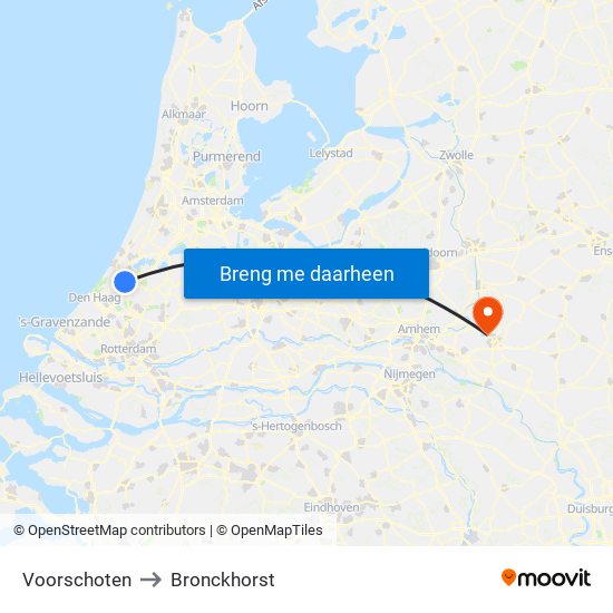 Voorschoten to Bronckhorst map