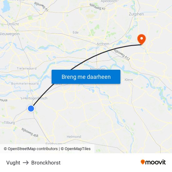 Vught to Bronckhorst map