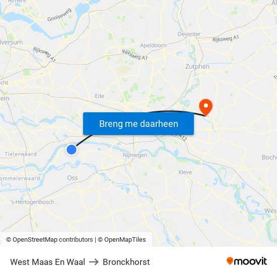 West Maas En Waal to Bronckhorst map