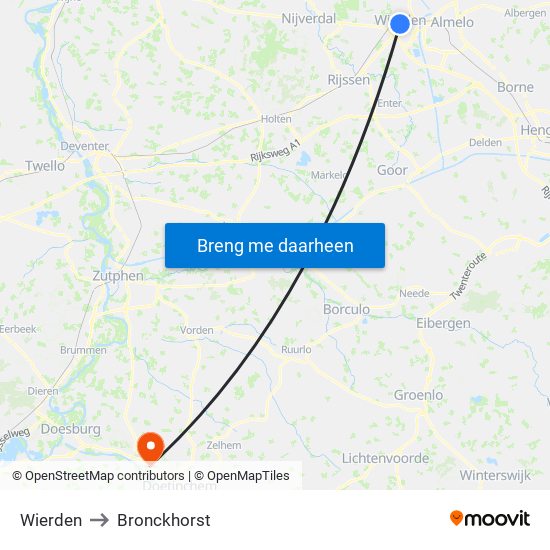 Wierden to Bronckhorst map