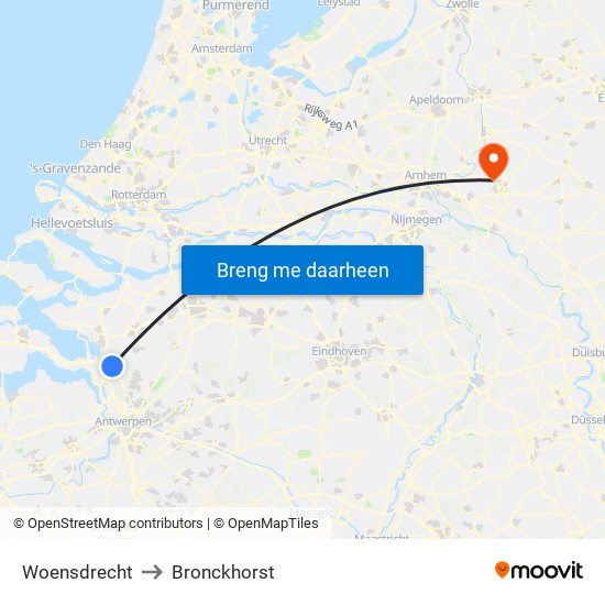 Woensdrecht to Bronckhorst map