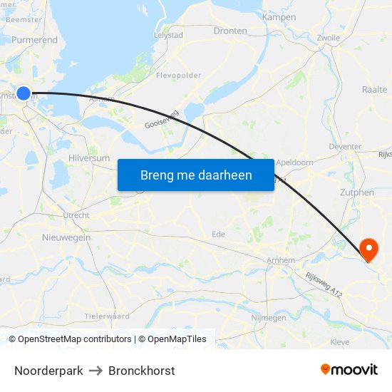 Noorderpark to Bronckhorst map