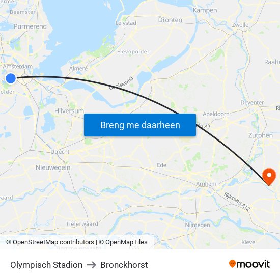Olympisch Stadion to Bronckhorst map
