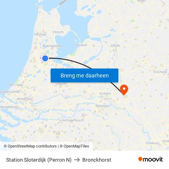 Station Sloterdijk (Perron N) to Bronckhorst map