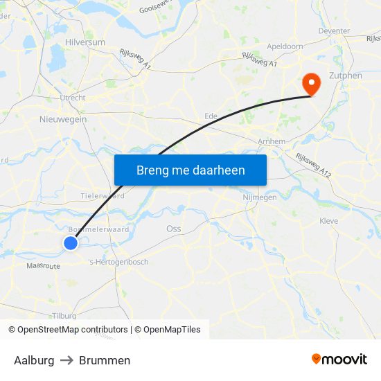 Aalburg to Brummen map