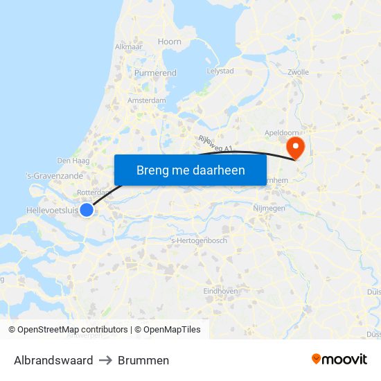 Albrandswaard to Brummen map