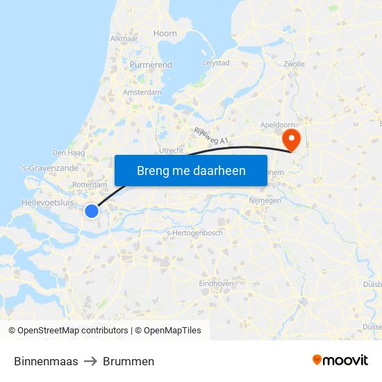 Binnenmaas to Brummen map