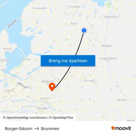 Borger-Odoorn to Brummen map