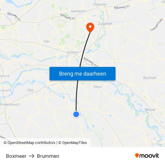 Boxmeer to Brummen map