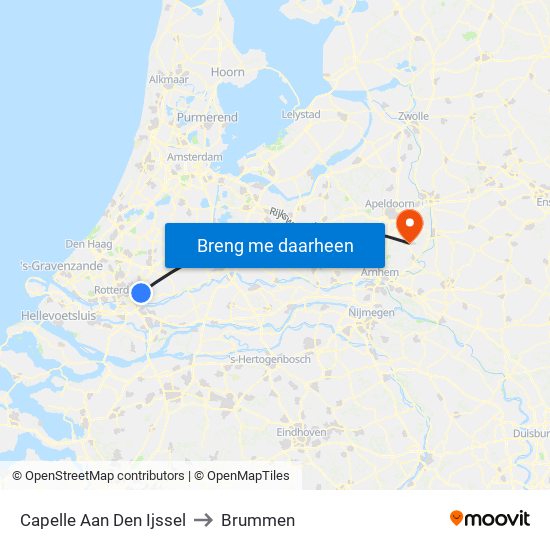 Capelle Aan Den Ijssel to Brummen map