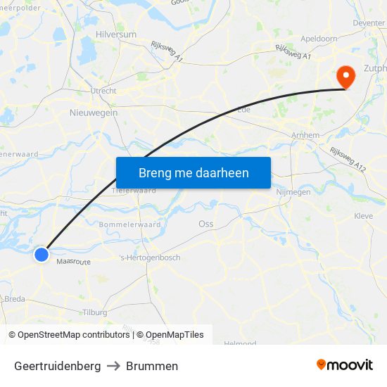 Geertruidenberg to Brummen map