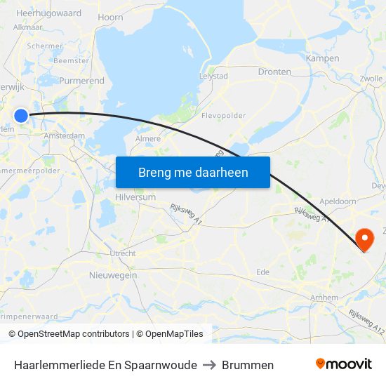 Haarlemmerliede En Spaarnwoude to Brummen map