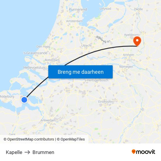 Kapelle to Brummen map