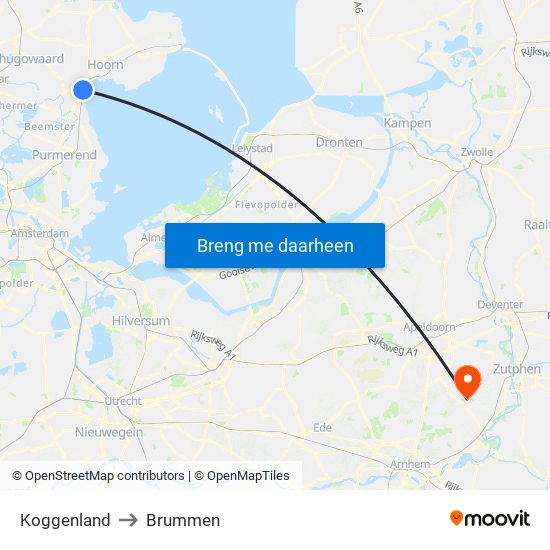 Koggenland to Brummen map