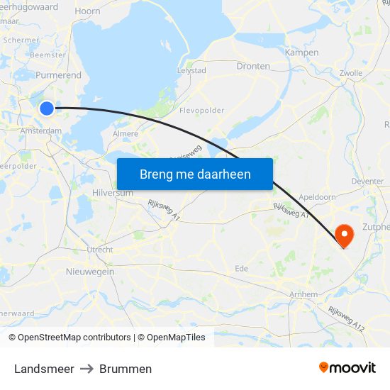 Landsmeer to Brummen map