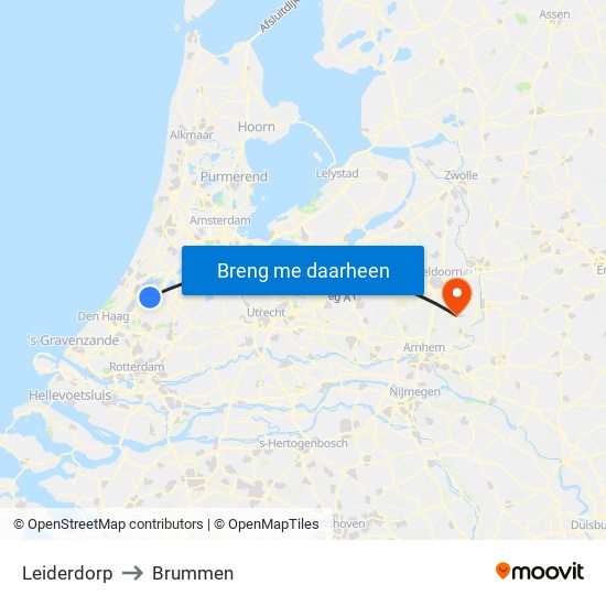 Leiderdorp to Brummen map