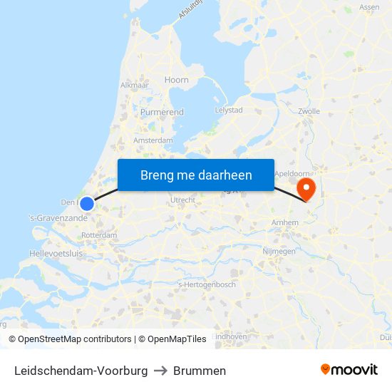 Leidschendam-Voorburg to Brummen map