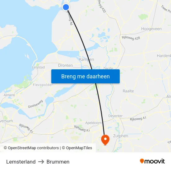 Lemsterland to Brummen map