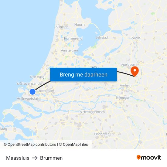 Maassluis to Brummen map