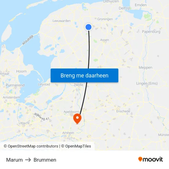 Marum to Brummen map
