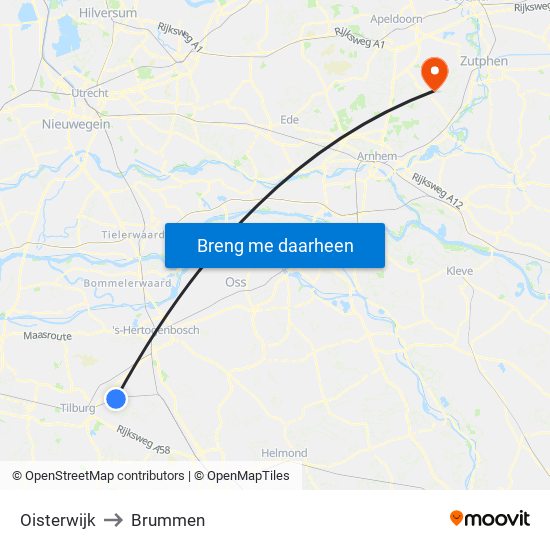 Oisterwijk to Brummen map