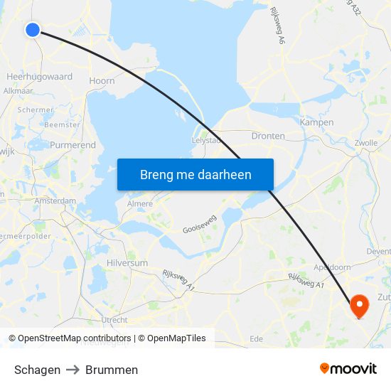 Schagen to Brummen map